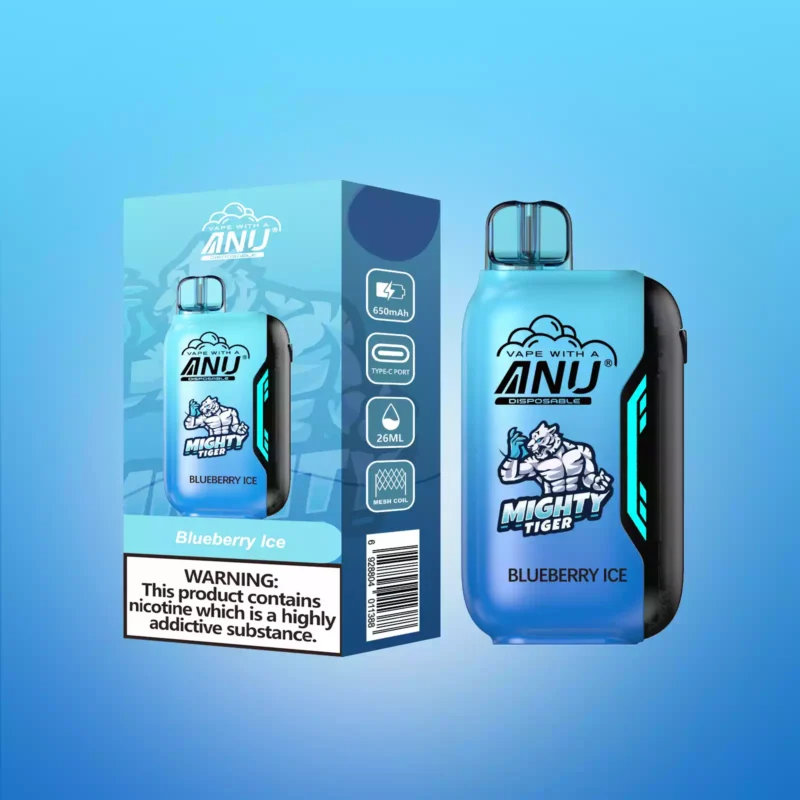 2025 ANU Vista 30000 Züge Einweg E-Zigarette – Blaubeere Eis, Mesh Coil 1.0 Ohm, Nikotin 0%, 2%, 3%, 5%, Lieferung in 5-7 Tagen zum besten Preis!