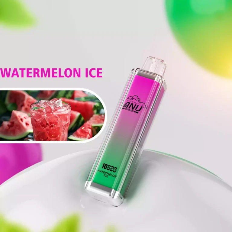 2025 Bestseller ANU Crystal 10000 Züge Einweg E-Zigarette mit Wassermelone Eis Geschmack – Günstigster Preis, 0% bis 5% Nikotin, Lieferung in 5 bis 7 Tagen