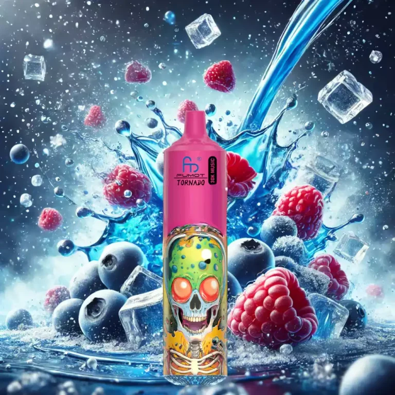 2025 Bestseller RandM Fumot Tornado 30000 Züge Einweg E-Zigarette – Blau Razz Eis Geschmack, mit 0 %, 2 %, 3 %, 5 % Nikotin und 600 mAh Akku, Lieferung in 5 bis 7 Tagen(2)
