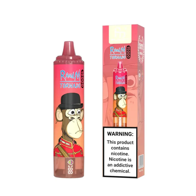 2025 Bestseller RandM Tornado 15000 Züge Einweg E-Zigarette Rote Energie Eis – 0% 2% 3% 5% Nikotinsalz, 25 ml E-Liquid, 850 mAh Akku, Lieferung in 5 bis 7 Tagen (2)