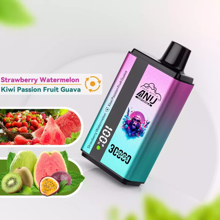 ANU 30000 Züge Doppelter Geschmack Einweg E-Zigarette – Bestseller 2025, Erdbeere Wassermelone & Kiwi Passionsfrucht Guave Flavours, 0 % 2 %