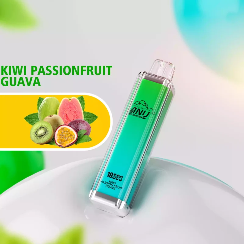 ANU Crystal 10000 Züge Einweg E-Zigarette mit Kiwi Passionsfrucht Guave Flavours, Lieferung in 5 bis 7 Tagen, 0% 2% 3% 5% Nikotin, Beste Preise 2025