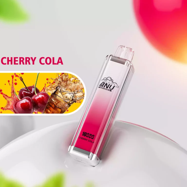 ANU Crystal 10000 Züge Einweg E-Zigarette – Kirsche Cola Flavours, 0%-5% Nikotin, 18 ml E-Liquid, Lieferung in 5-7 Tagen, Top Angebot!