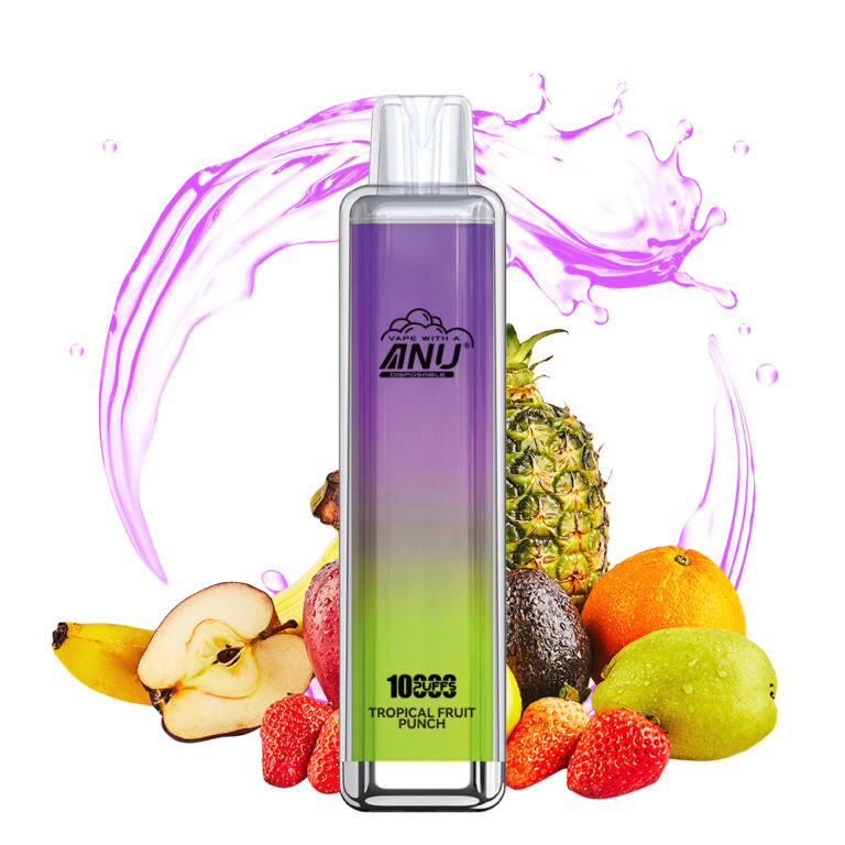 ANU Crystal 10000 Züge Einweg E-Zigarette – Tropischer Fruchtpunsch Flavours, 0%-5% Nikotin, Lieferung in 5-7 Tagen, Top Preise für 2025!