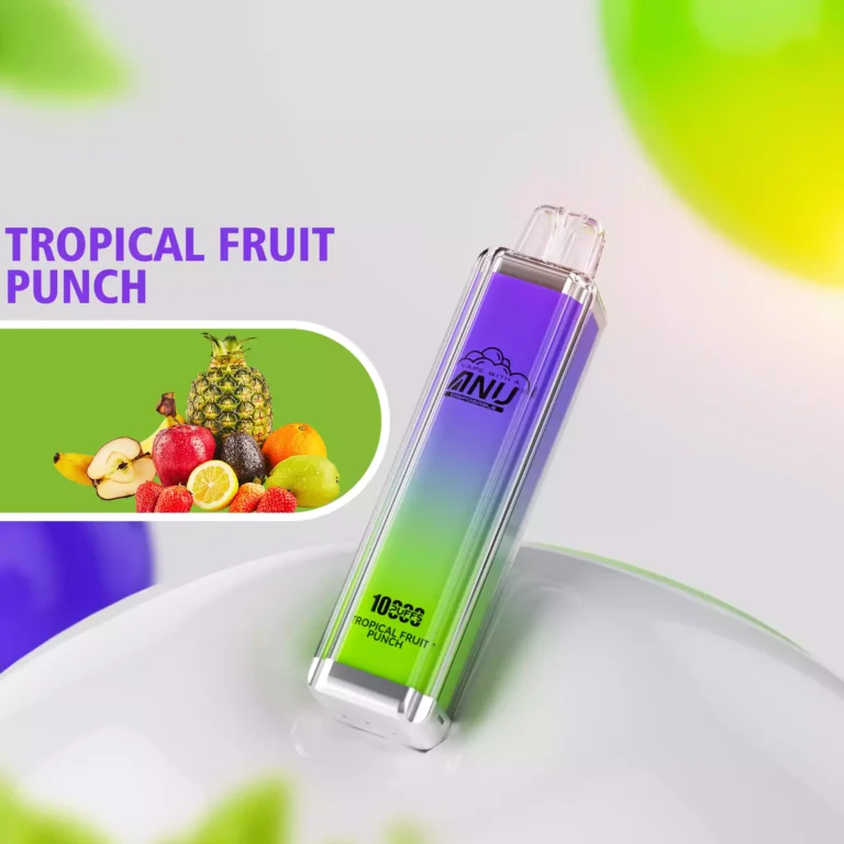 ANU Crystal 10000 Züge Einweg E-Zigarette – Tropischer Fruchtpunsch Flavours, 0%-5% Nikotin, Lieferung in 5-7 Tagen, Top Preise für 2025!