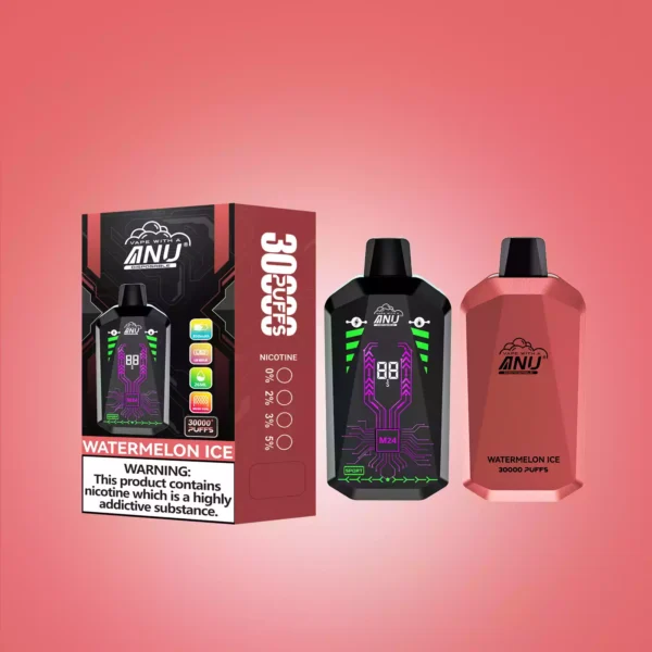ANU Star 30000 Züge Einweg E-Zigarette – Wassermelone Eis Flavours, 22 ml E-Liquid, 0 % 2 % 3 % 5 % Nikotingehalt, Lieferung in 5 bis 7 Tagen, Top 2025 Bestseller