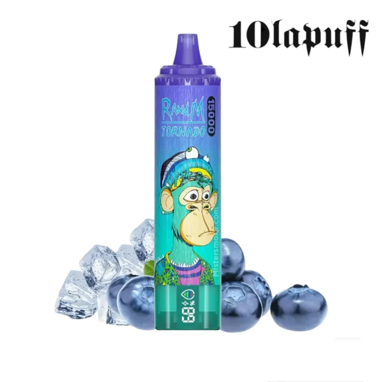 RandM Tornado 15000 Züge Einweg E-Zigarette mit Blaubeere auf Eis – 25 ml E-Liquid, Mesh Coil, Lieferung in 5 bis 7 Tagen, Nikotin 0%-5%, 2025 Bestpreis (2)
