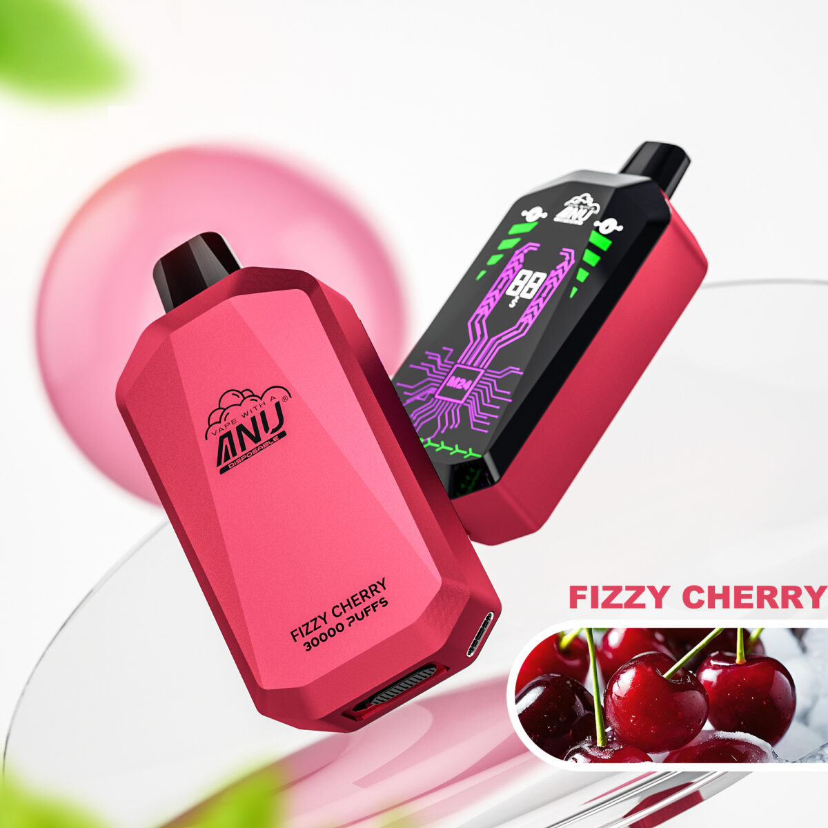 Sprudelnde Kirsche Flavour - ANU Star 30000 Züge Einweg E-Zigarette, 0% 2% 3% 5% Nikotingehalt, Lieferung in 5 bis 7 Tagen, bester Preis in Europa
