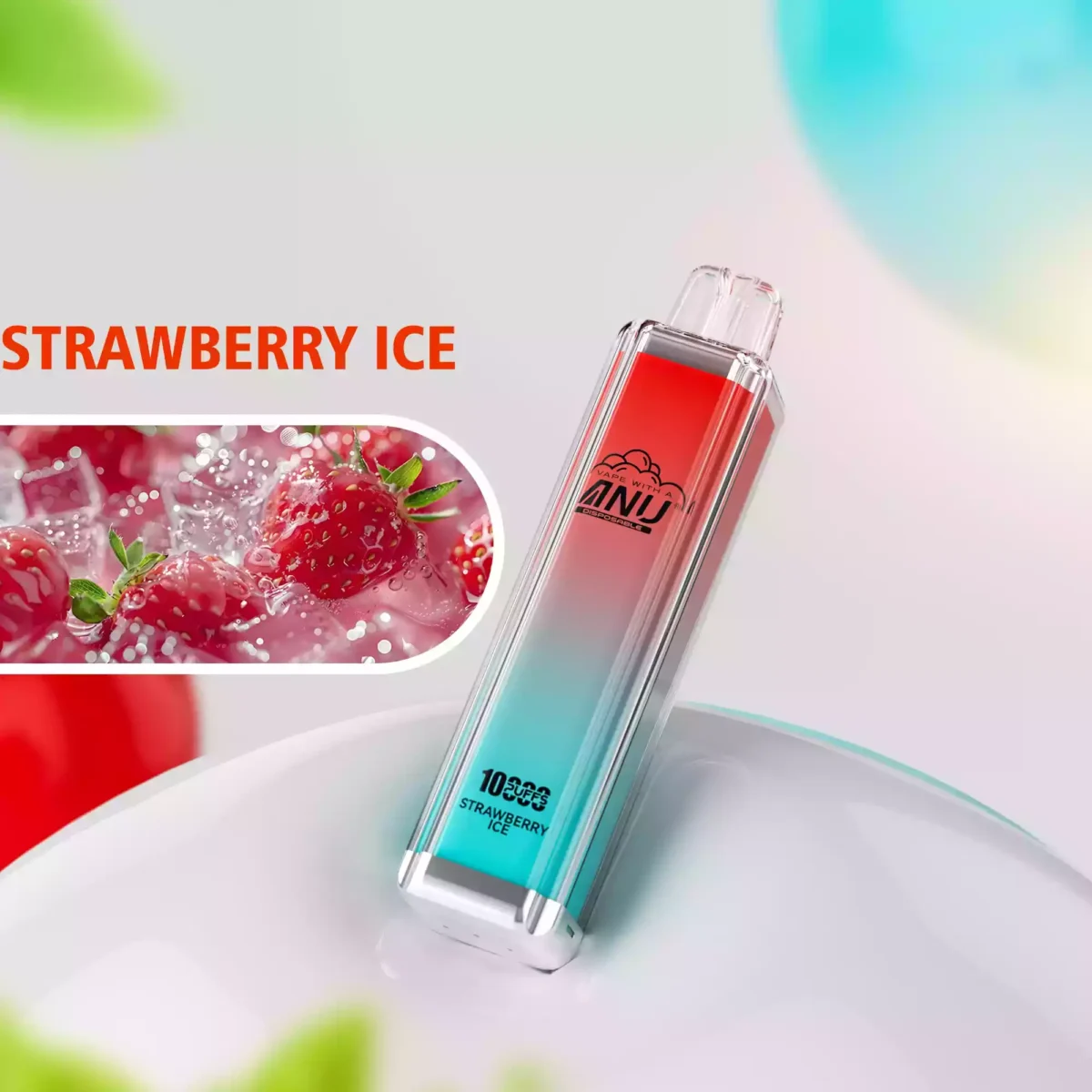 Top 2025 ANU Crystal 10000 Züge Einweg E-Zigarette mit Erdbeere Eis Geschmack – Werkspreis, 5–7 Tage Lieferung, 0–5% Nikotin (2)
